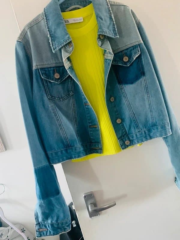 New Look Denim jacket in light blue, rollable sleeves, size 10 or S/M