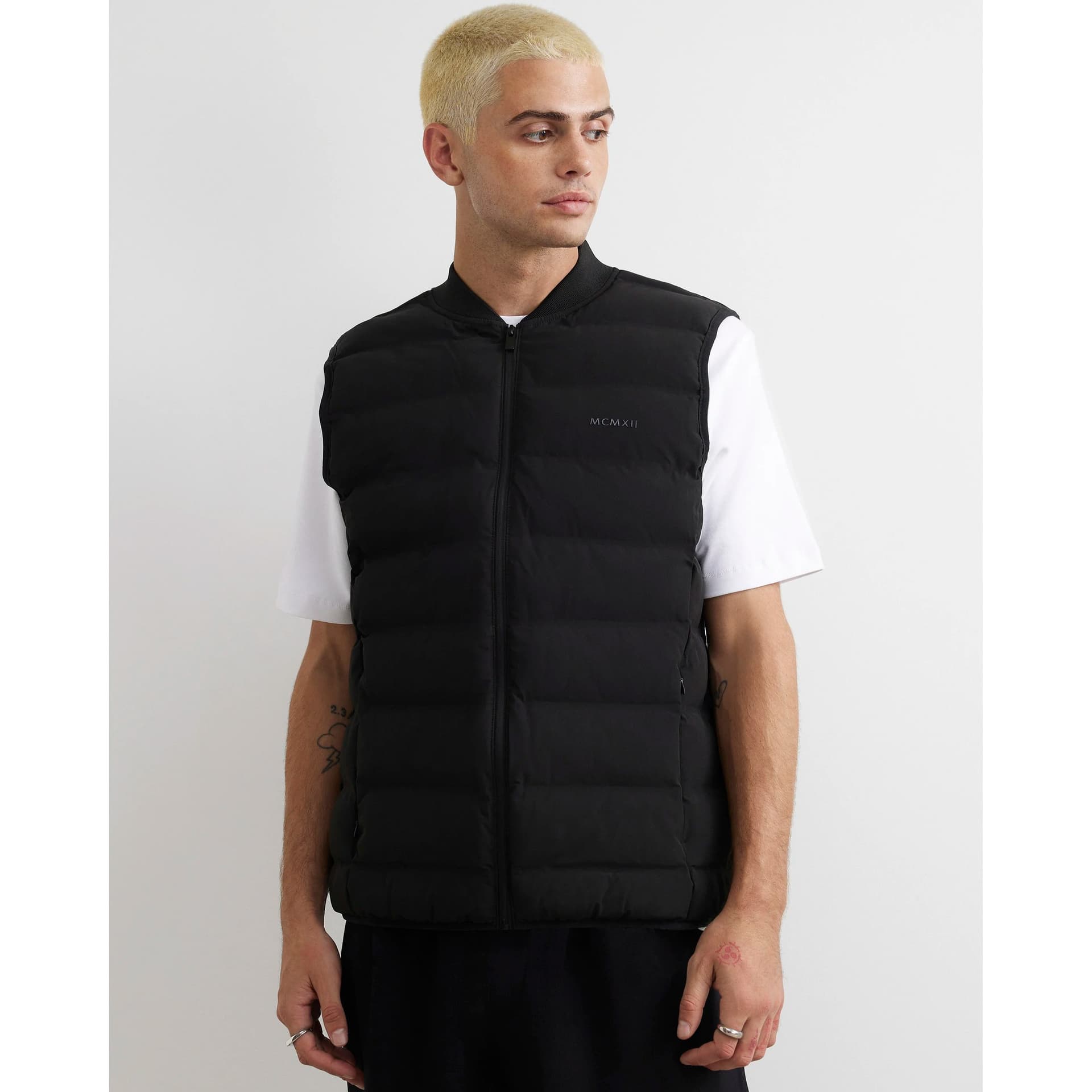 River Island Mens River Island Black Puffer Gilet