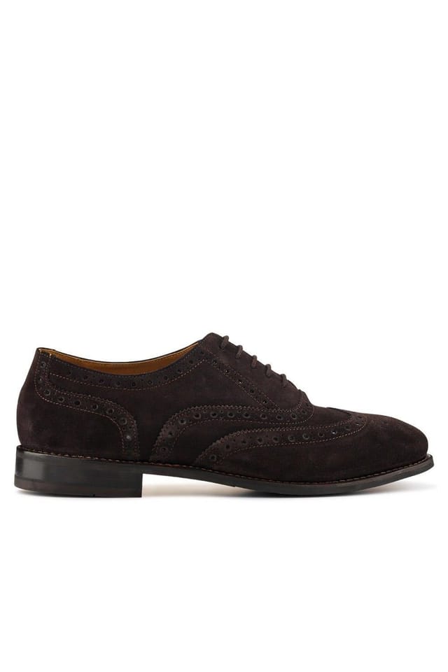 Jones Bootmaker Jones Bootmaker Men's Braxton Leather Brogues in Dark Brown - 2