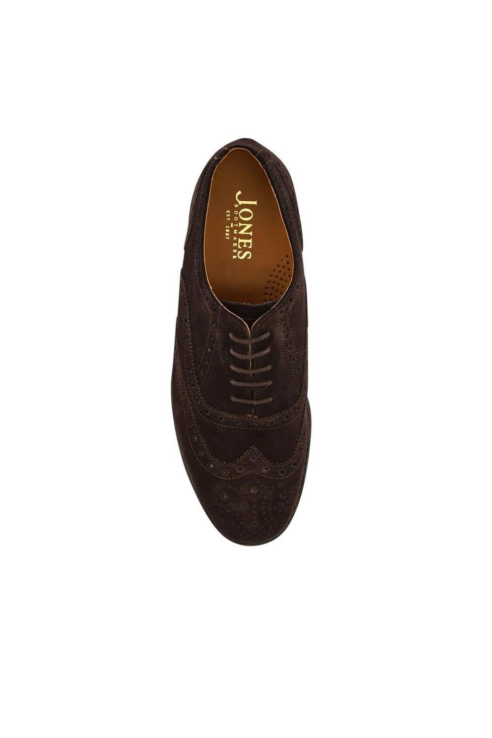 Jones Bootmaker Jones Bootmaker Men's Braxton Leather Brogues in Dark Brown - 4