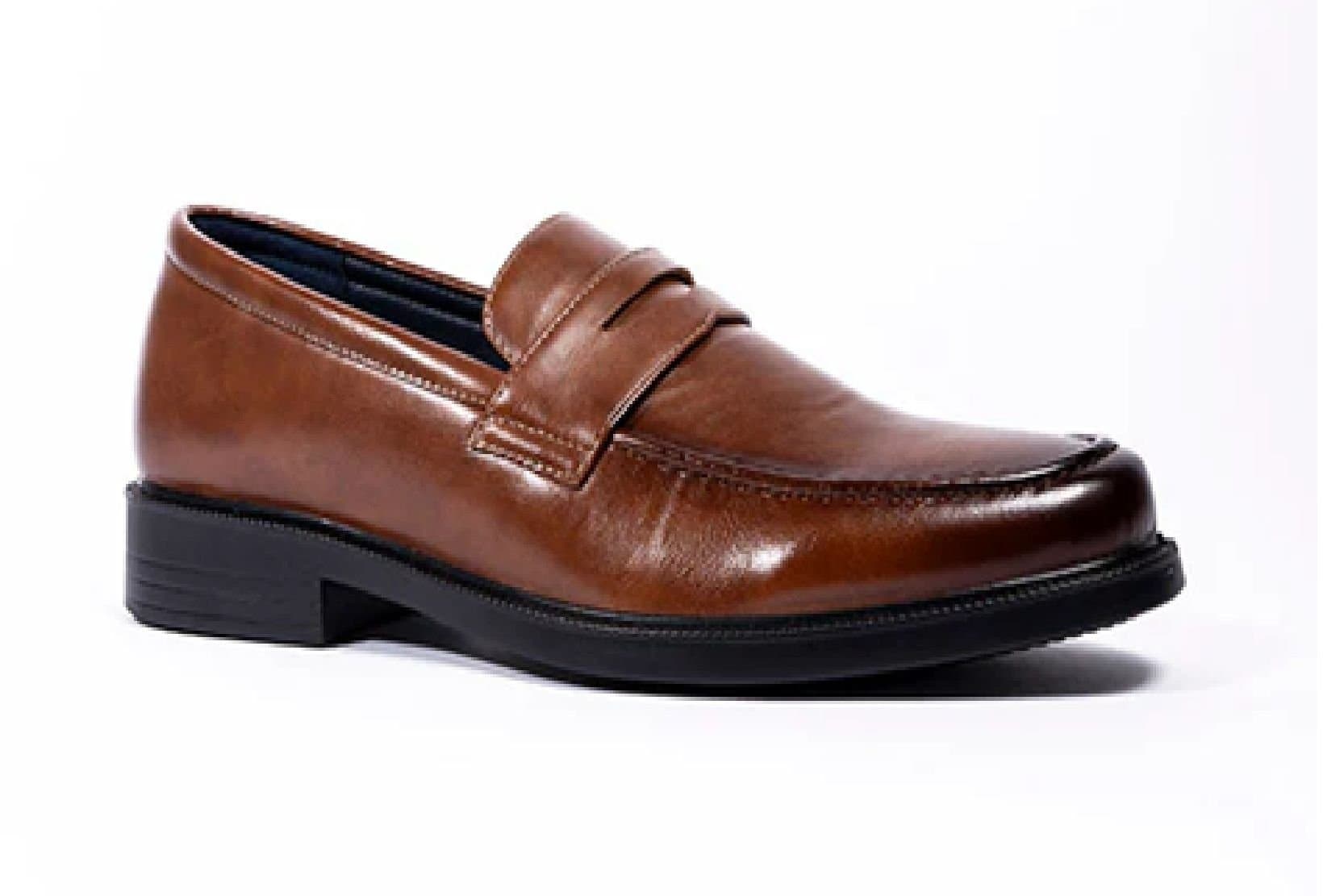 LARANGE LARANGE Men's Classic Penny Loafers - Brown Leather Slip-On Flats