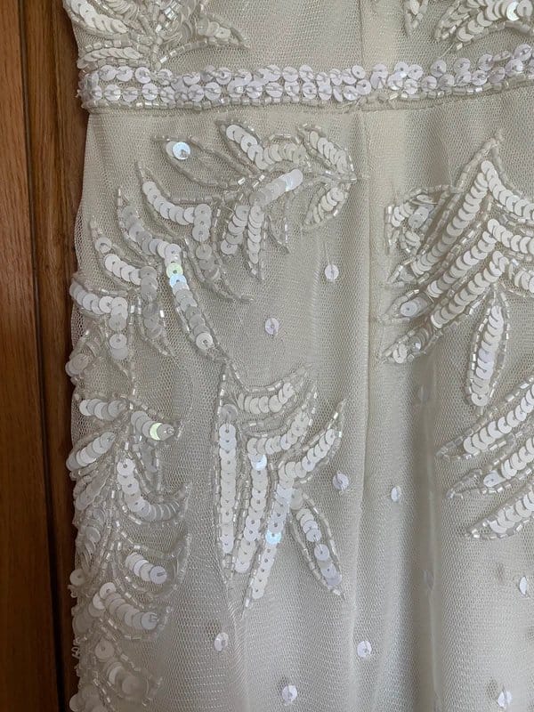 ASOS White Sequin Embellished Midi Dress