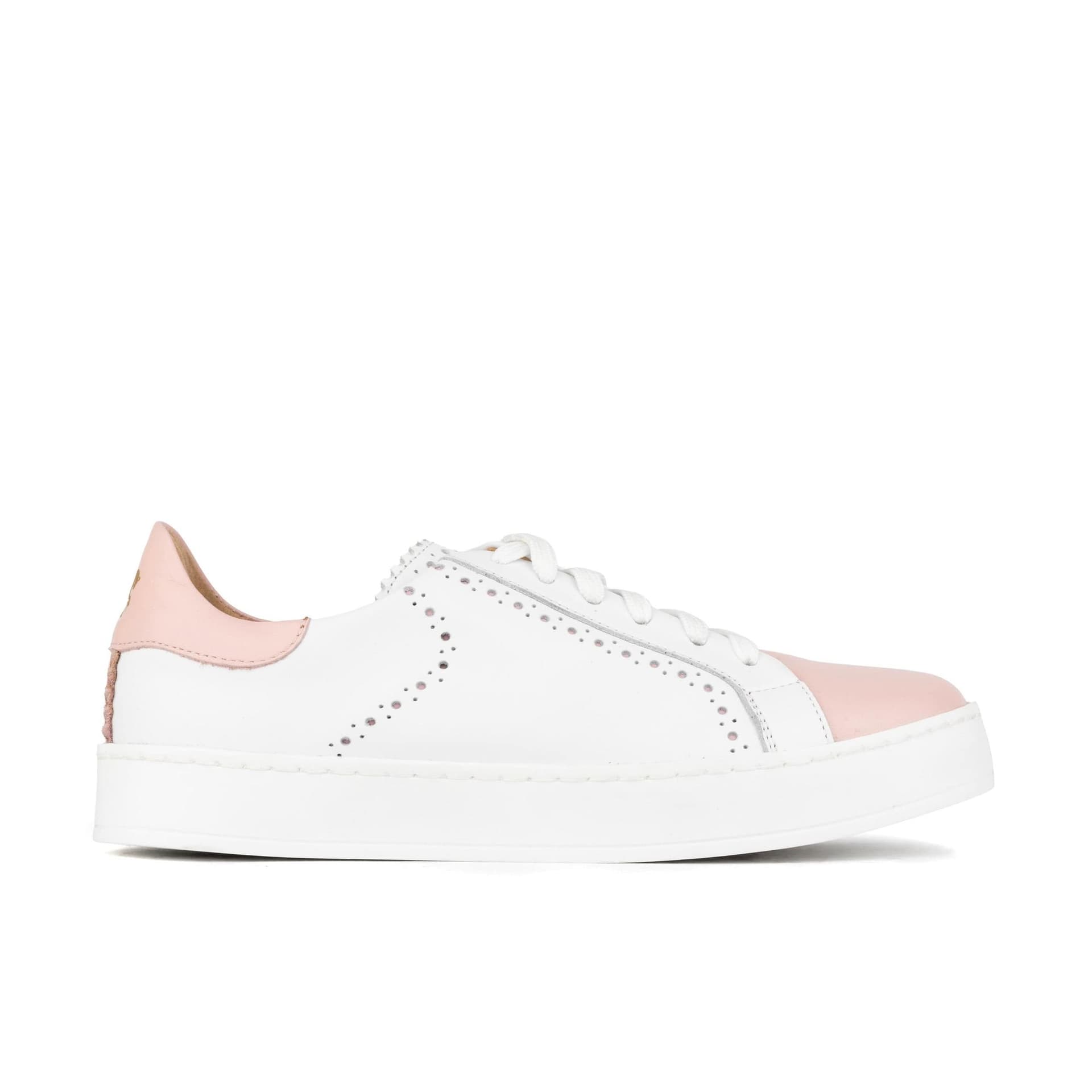 Embassy London Embassy London Pink & White Leather Trainer