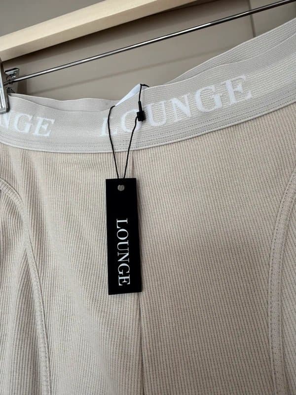 Lounge Lounge Cream Ribbed Leggings UK M