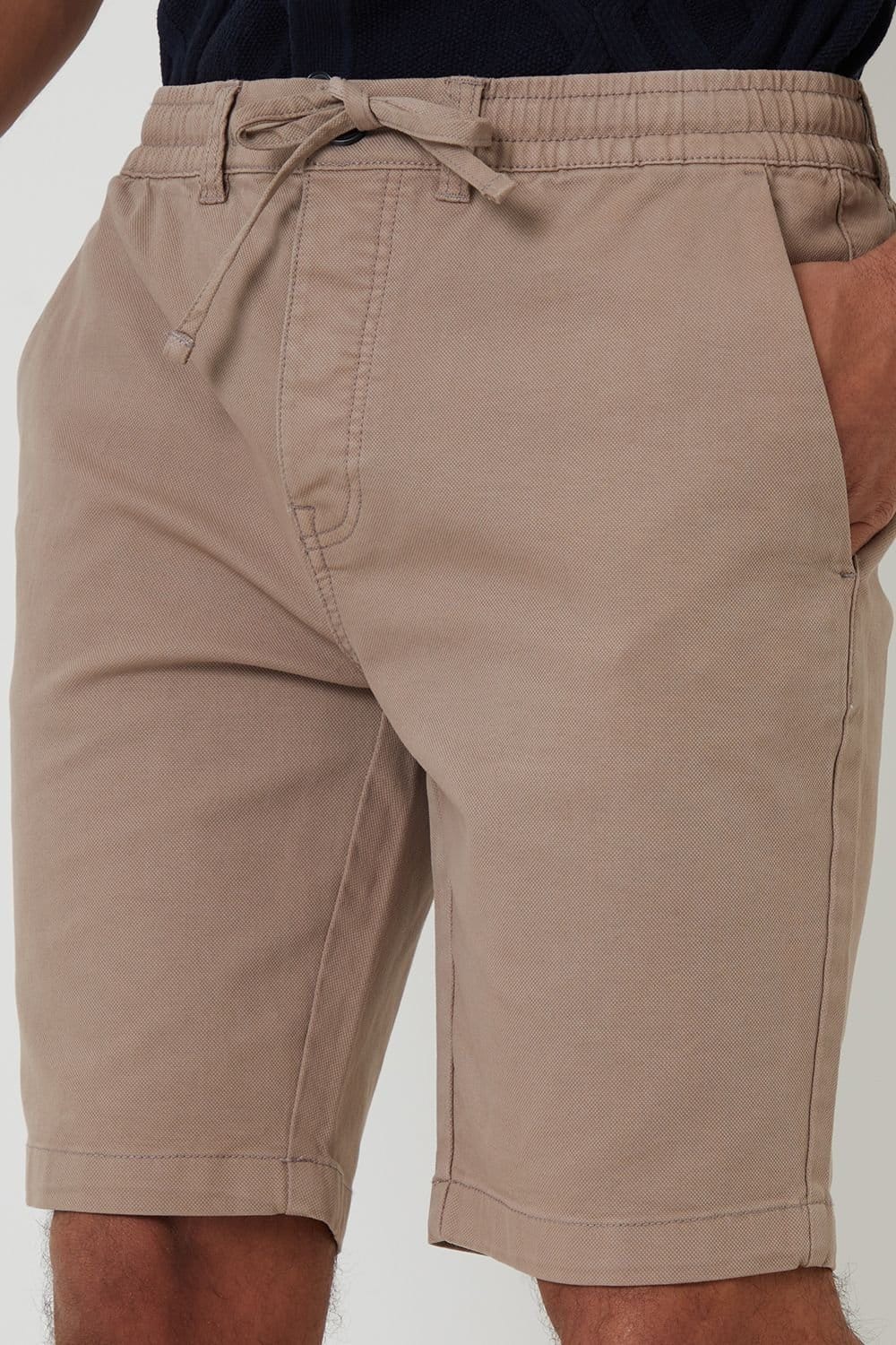 Threadbare Threadbare Men's Elasticated Waist Stretch Chino Shorts in Taupe - 4