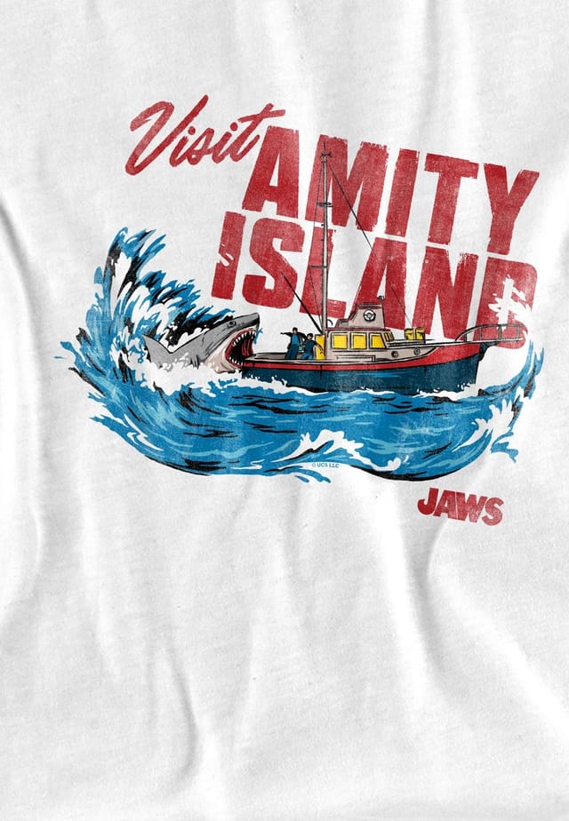 Universal Universal Men's Jaws Visit Amity Island Bite T-Shirt, White - 3