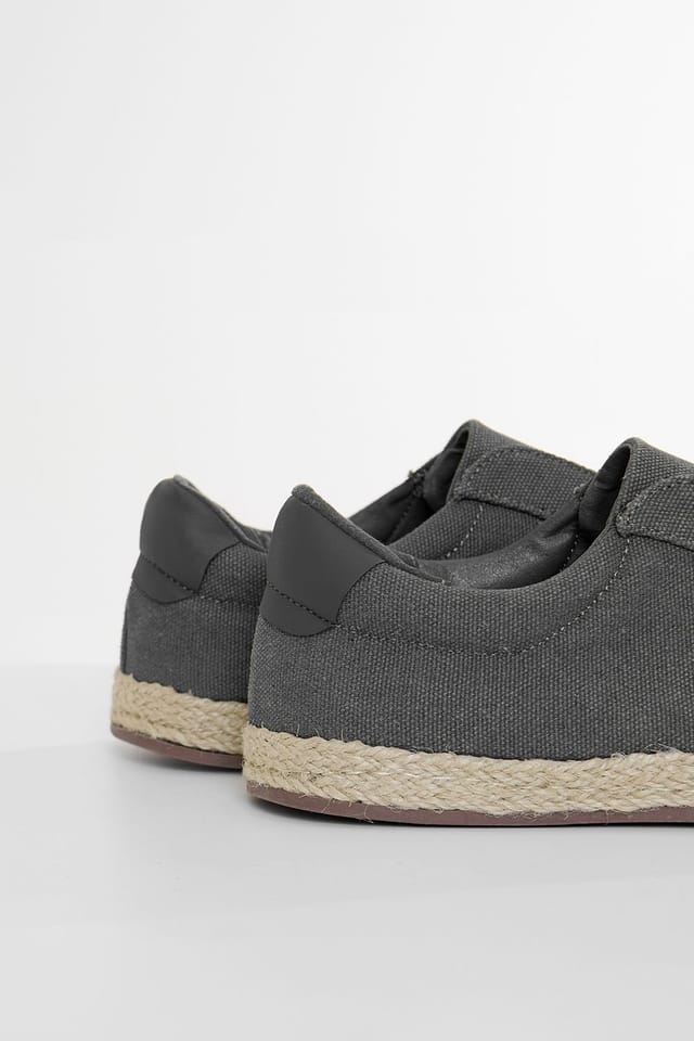 Threadbare Threadbare Men's Cotton Canvas Slip On Espadrilles in Grey - 2