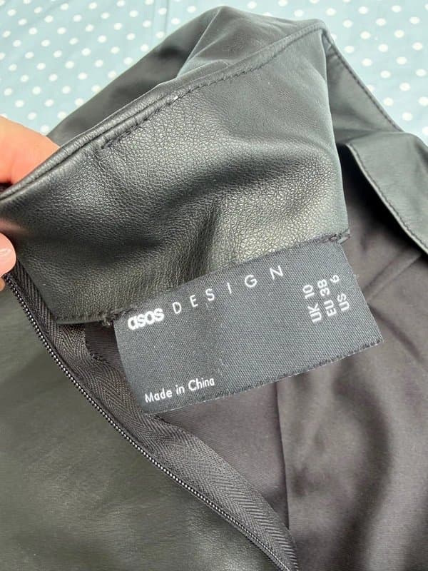 ASOS Design Faux leather a line skirt