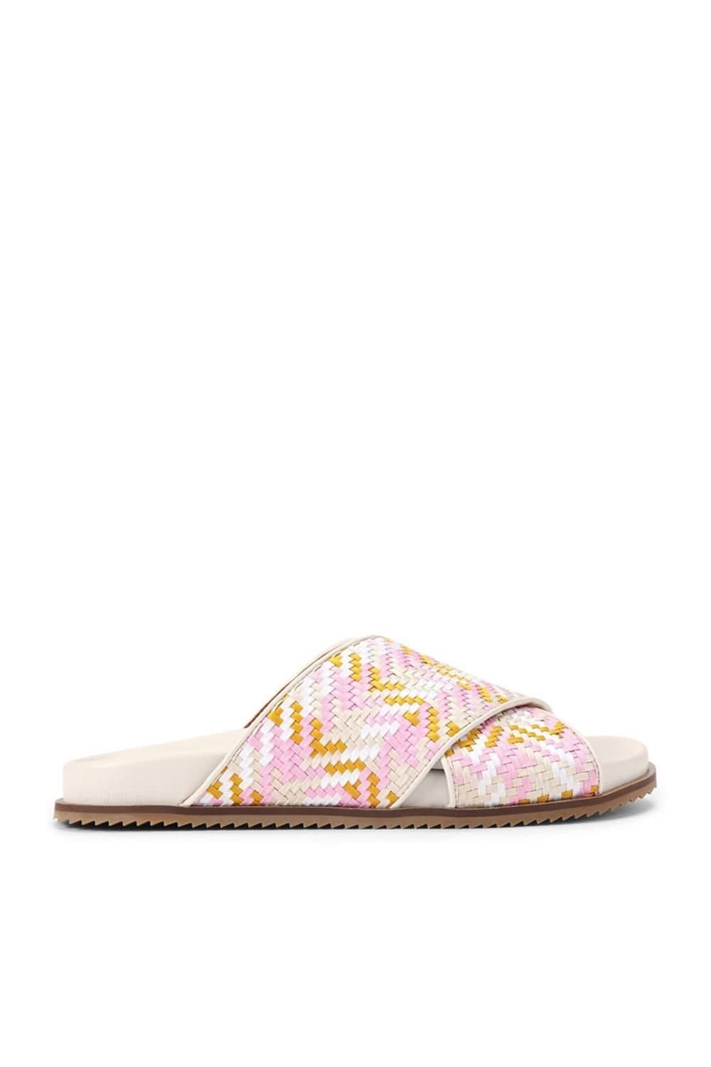 Kurt Geiger London Kurt Geiger London Women's 'Brixton Cross Strap Slide' Fabric Sandals in Pink