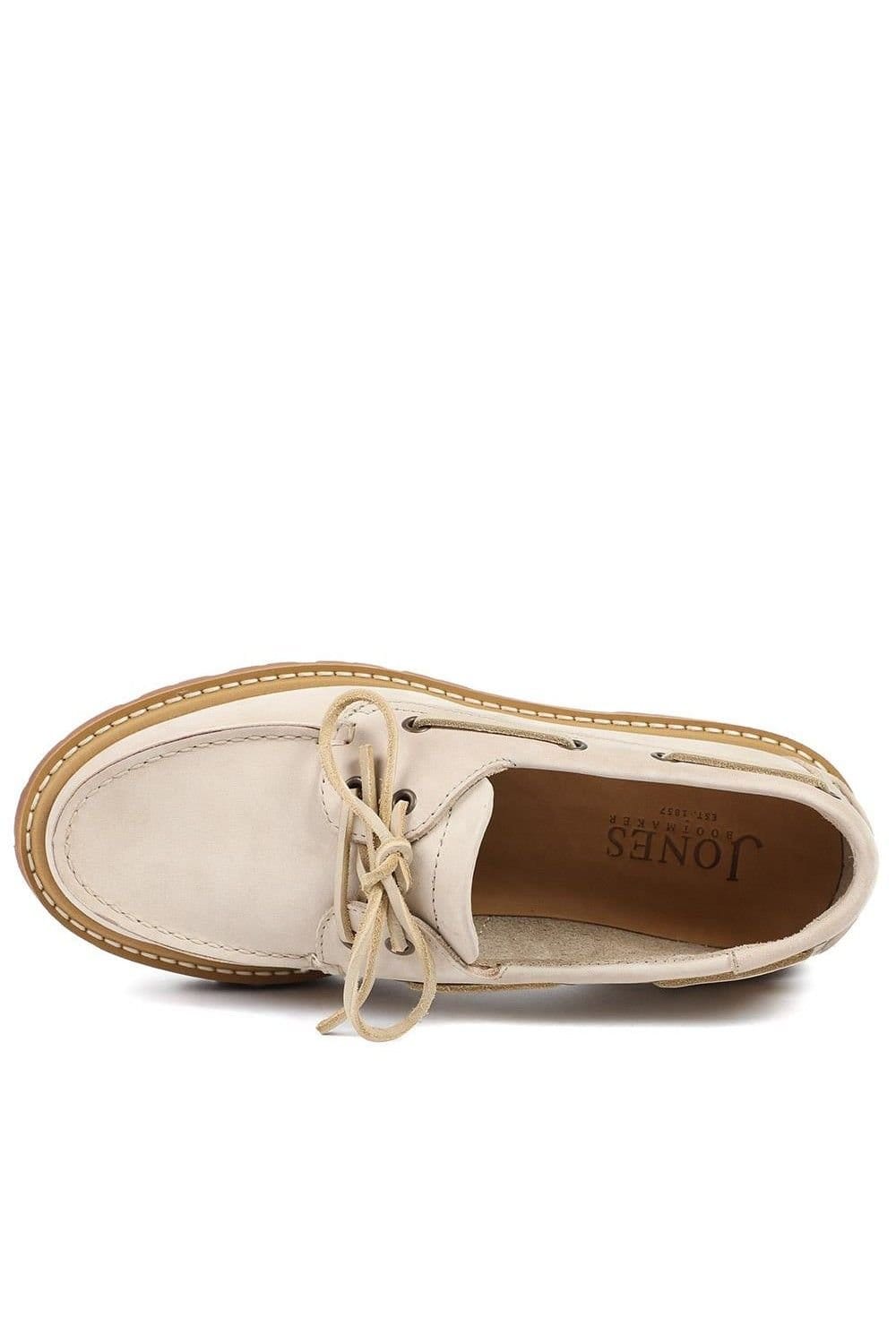 Jones Bootmaker Jones Bootmaker Women's Perdita Leather Platform Moccasins in Beige - 4