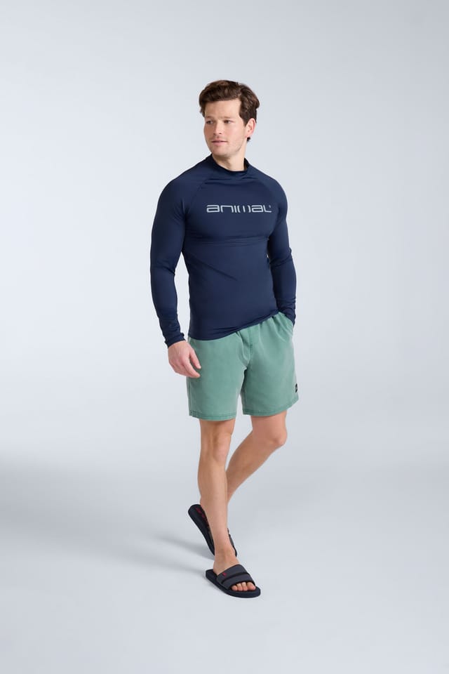 Animal Animal Men's 'Sonny' Lightweight Long Sleeve Quick Dry UPF 50+ Protection Rash Vest in Dark Blue - 3