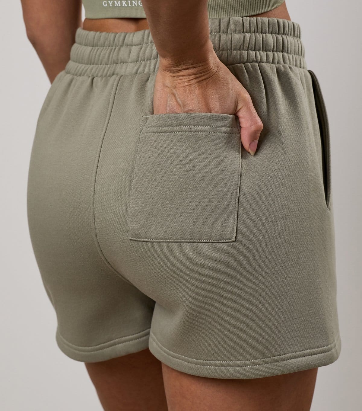 Gym King Women's Light Khaki Logo Embroidered Shadow Shorts Gym King New Look - 4