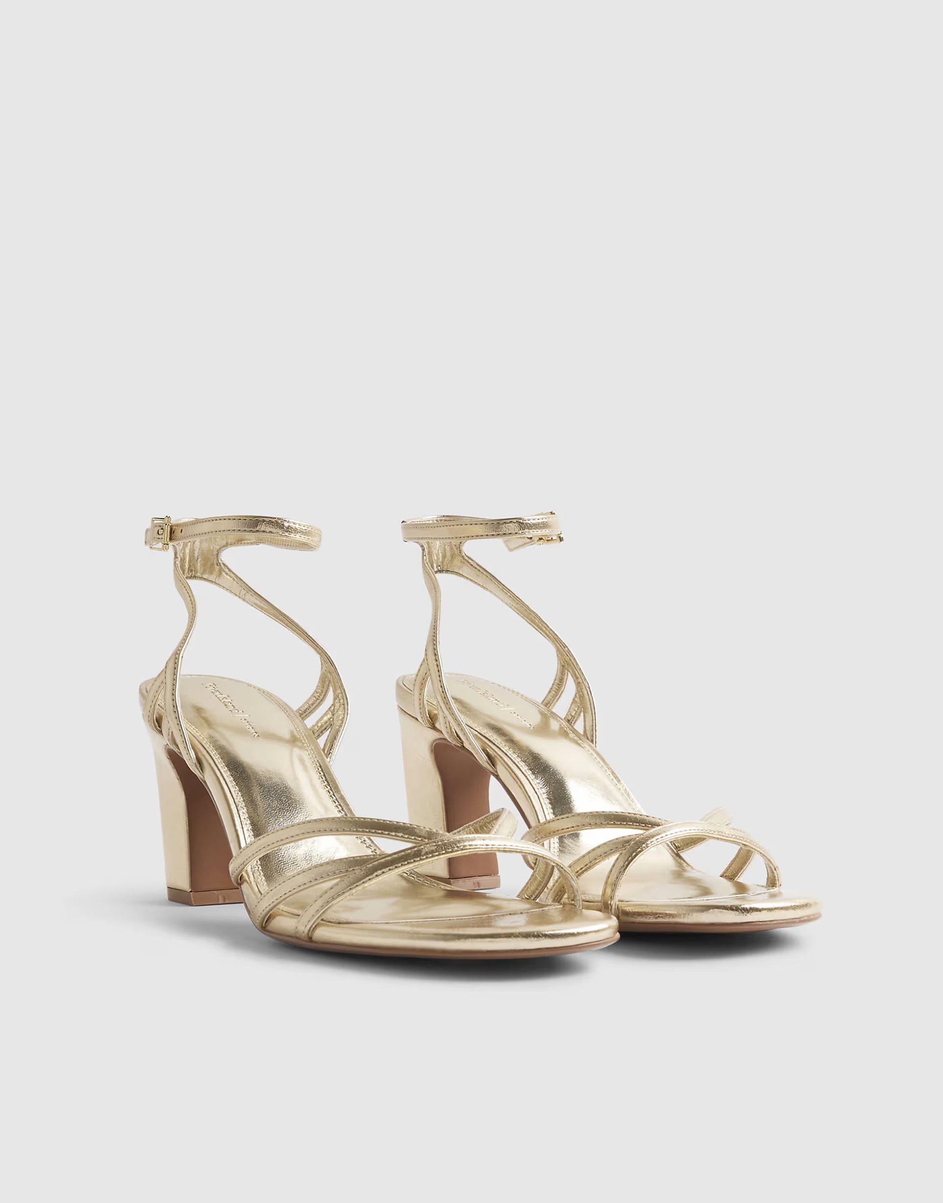 ASOS River Island Caged sandal heels in gold - 1