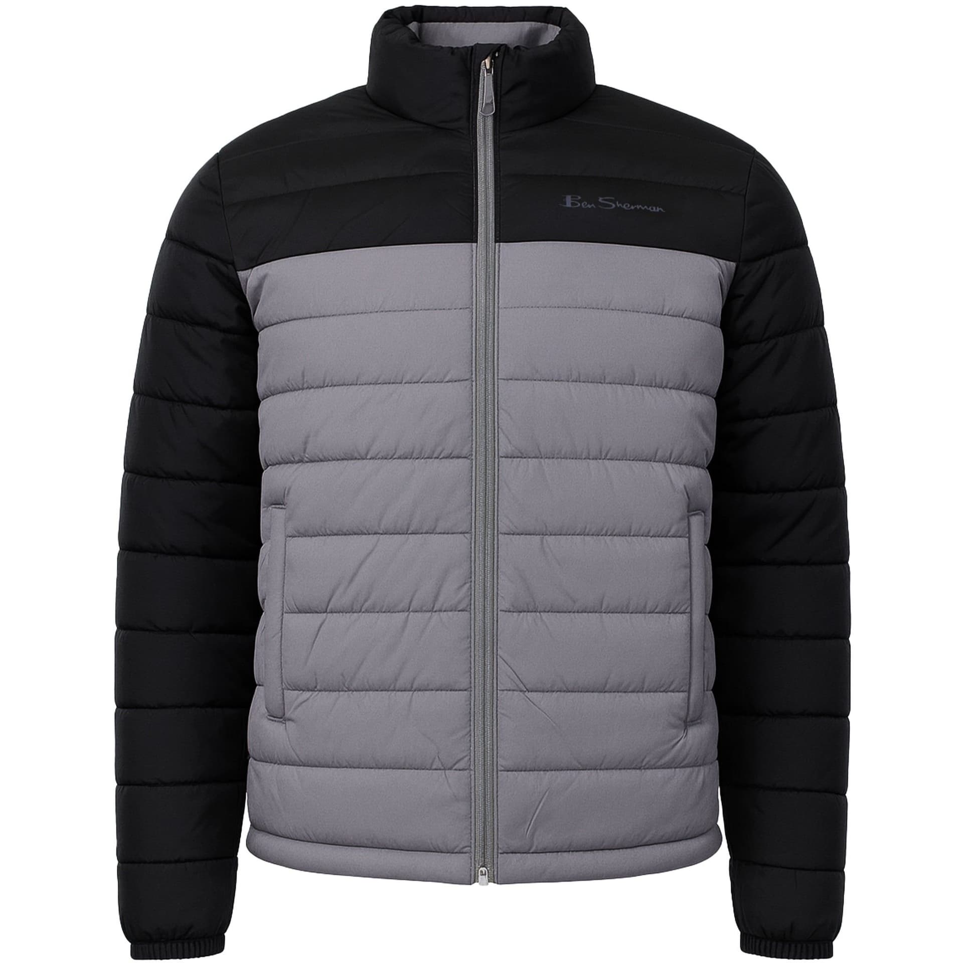 Ben Sherman Ben Sherman Men's Signature Black/Grey Padded Jacket in Grey