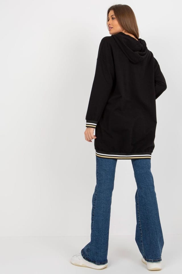 Love Lace Love Lace Women's Extended Fit Zip Hood Sweatshirt with Pockets in Black - 3