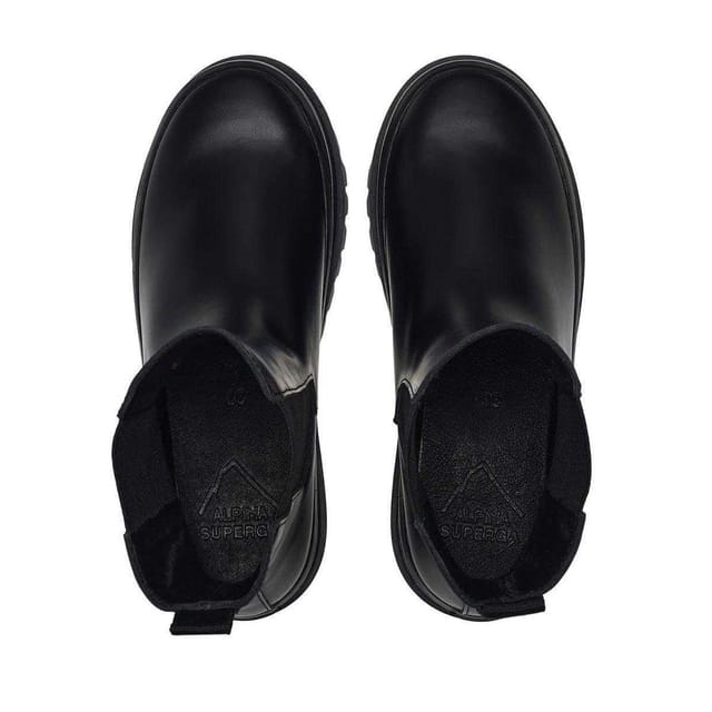 Superga Superga Women's 3006 Alpina Box Leather Chelsea Boots in Black - 3