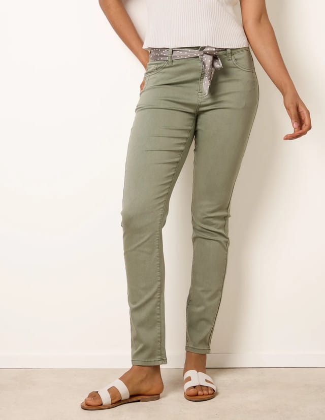 Blue Vanilla Slim Leg Stretch Denim Scarf Trousers - 2