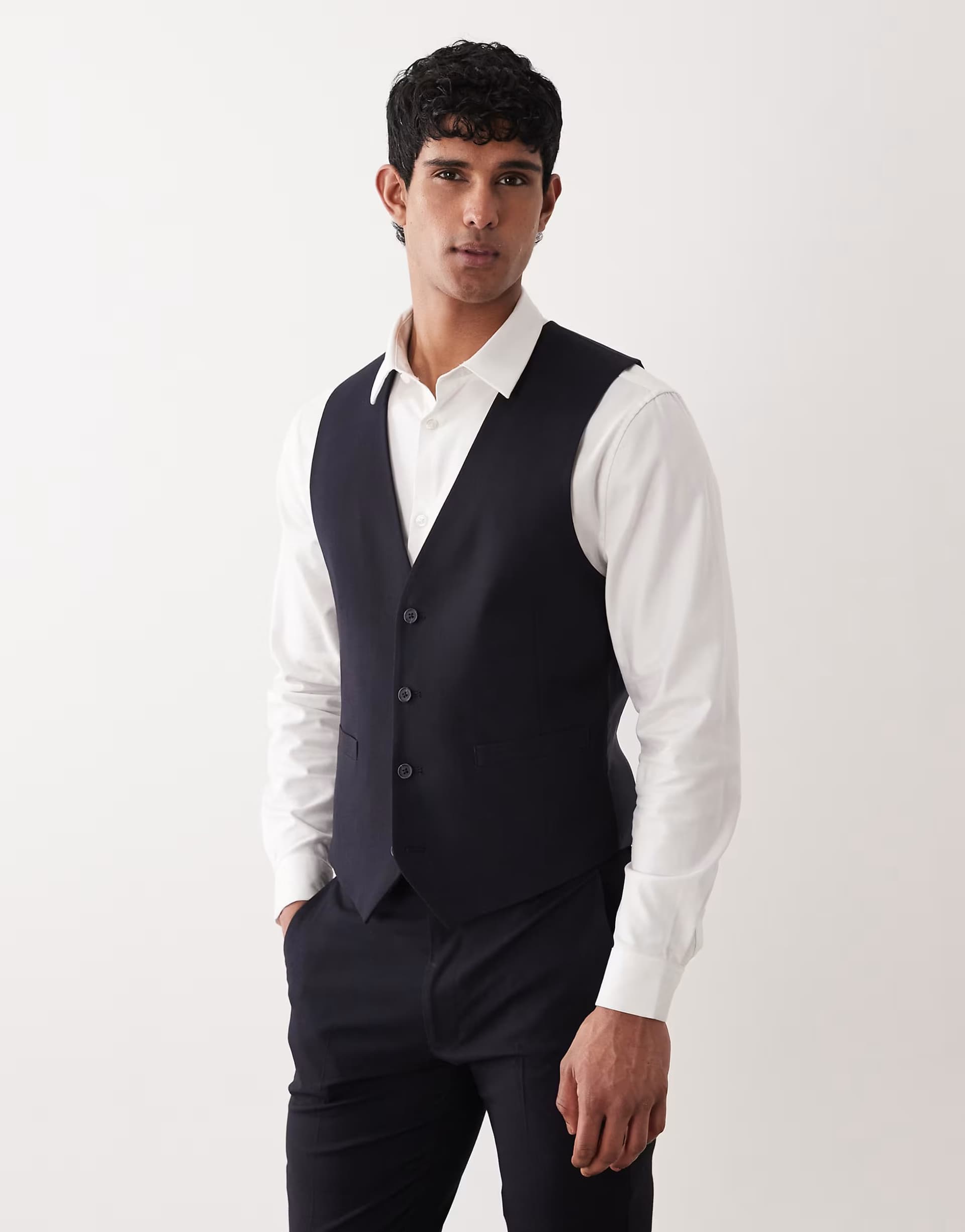 ASOS ASOS DESIGN skinny suit waistcoat in navy