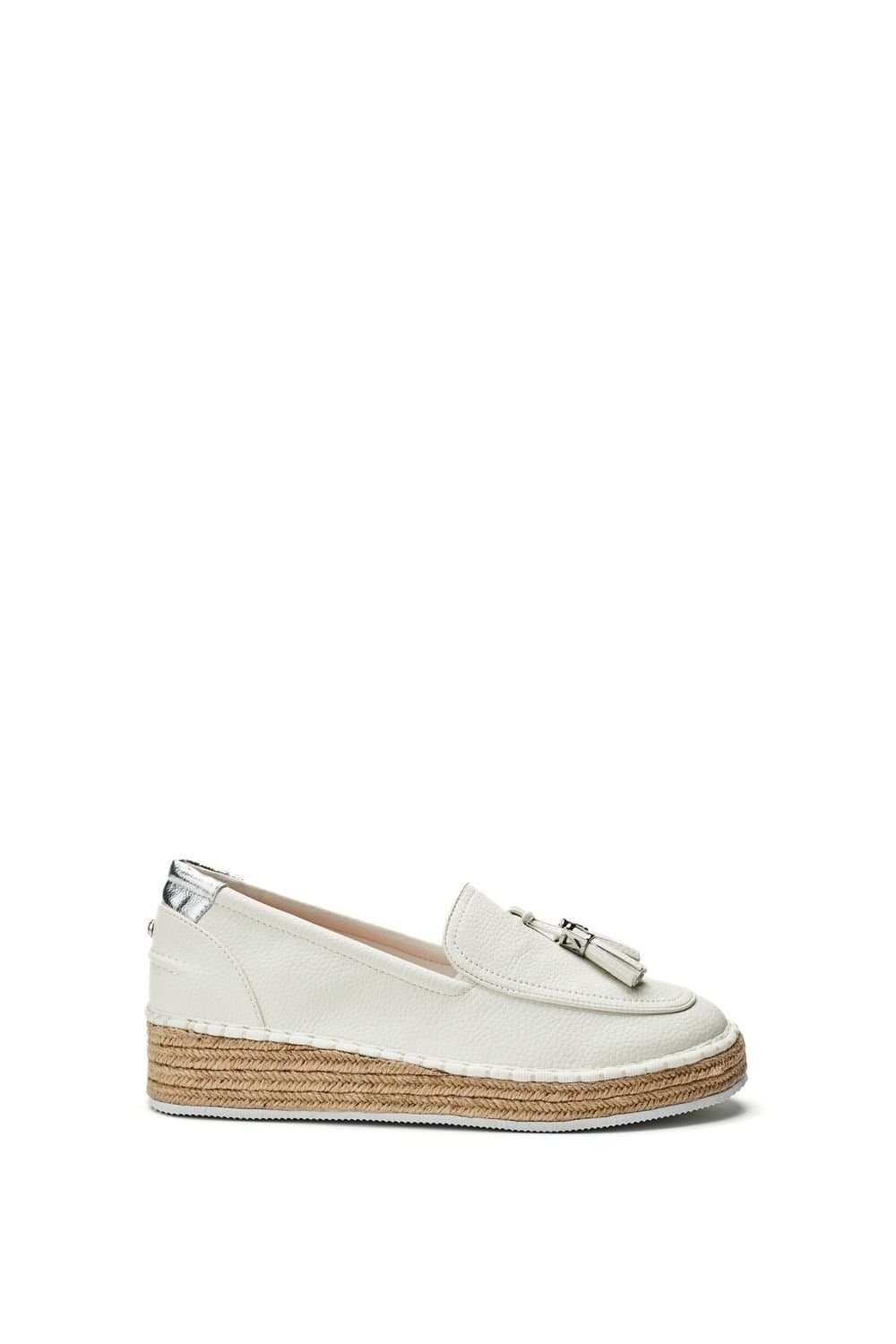 Moda In Pelle Moda In Pelle White Leather Espadrille Loafers