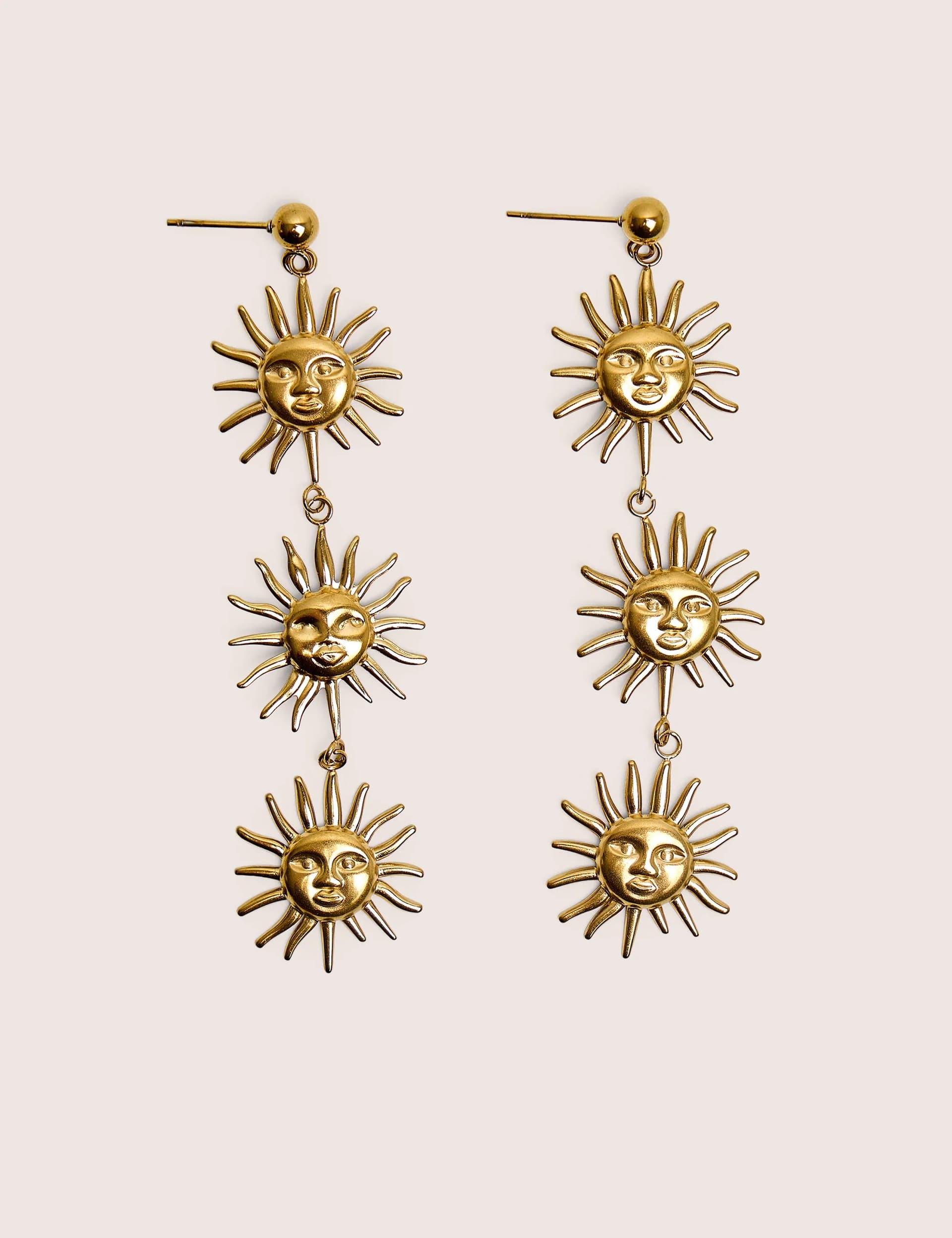 Public Desire Public Desire UK Gold Triple Sun Drop Earrings