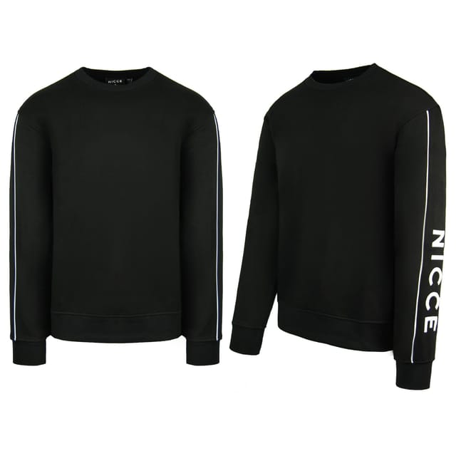Nicce Nicce Men's Crew Neck Long Sleeve Pullover Black Geti Sweashirt - 3