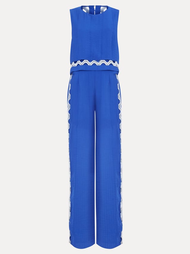 Phase Eight Phase Eight Women's Aubrey Sleeveless Wide Leg Jumpsuit in Bright Blue - 2