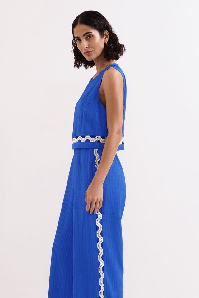 Phase Eight Phase Eight Women's Aubrey Sleeveless Wide Leg Jumpsuit in Bright Blue - 3