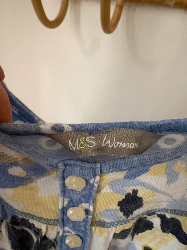 Marks & Spencer Marks and Spencer blue and yellow cami size 10