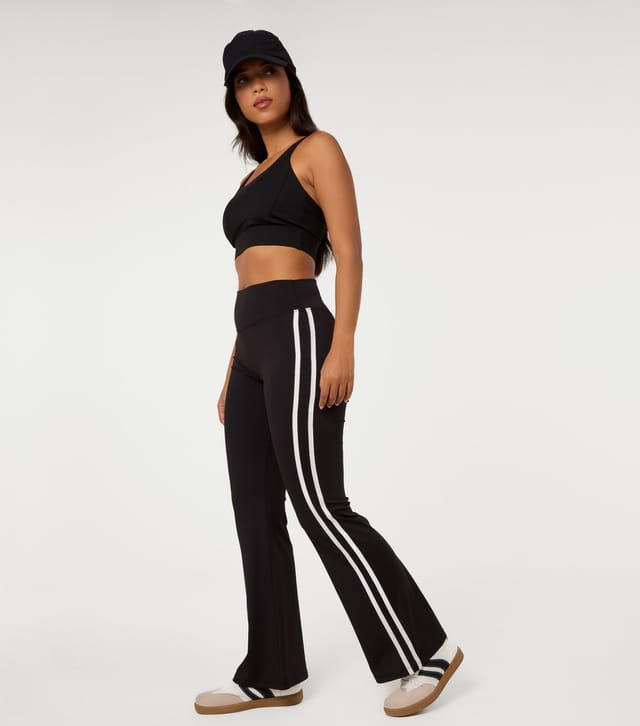 Pink Vanilla Women's Side Stripe Flared Leggings Pink Vanilla New Look - 2