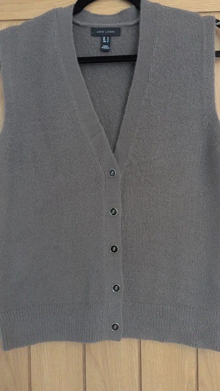 New Look Brown Knitted Button Vest