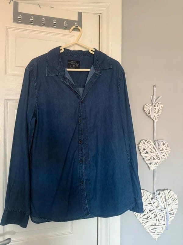 Bershka Navy Denim Shirt Size M