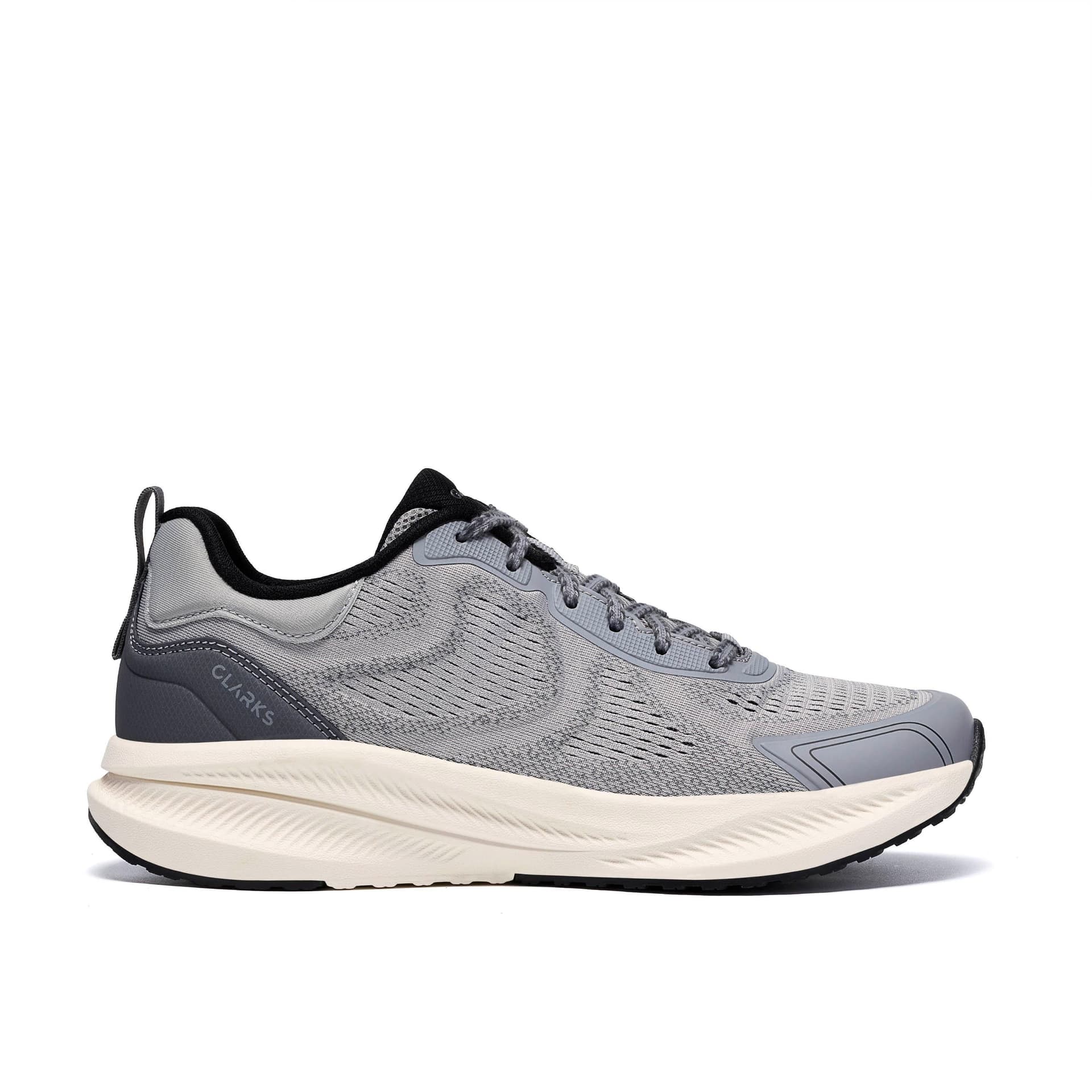 Clarks Clarks Men's Bolham Lace Grey Knit Trainers, Lace Up