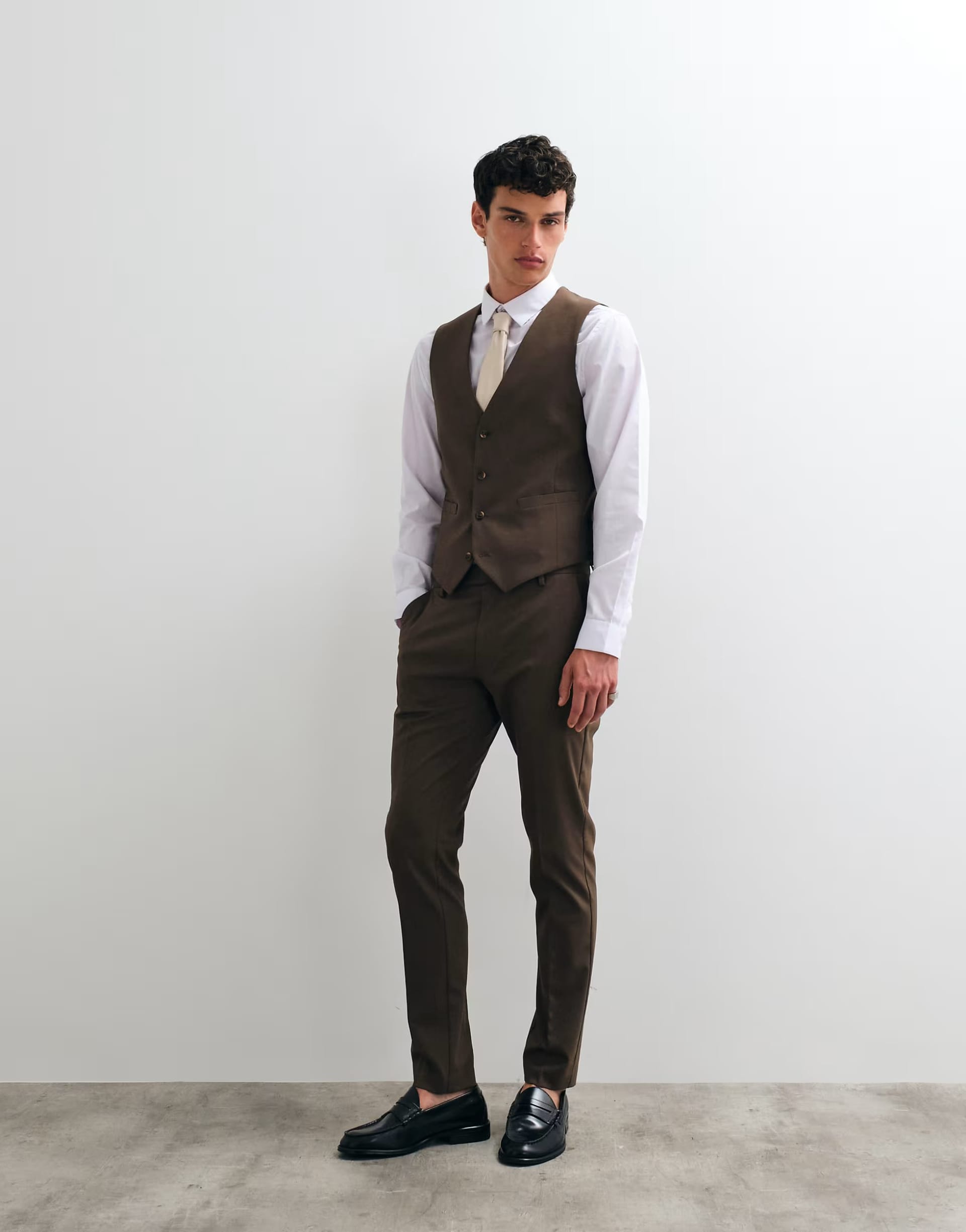 ASOS DESIGN skinny suit trousers in brown