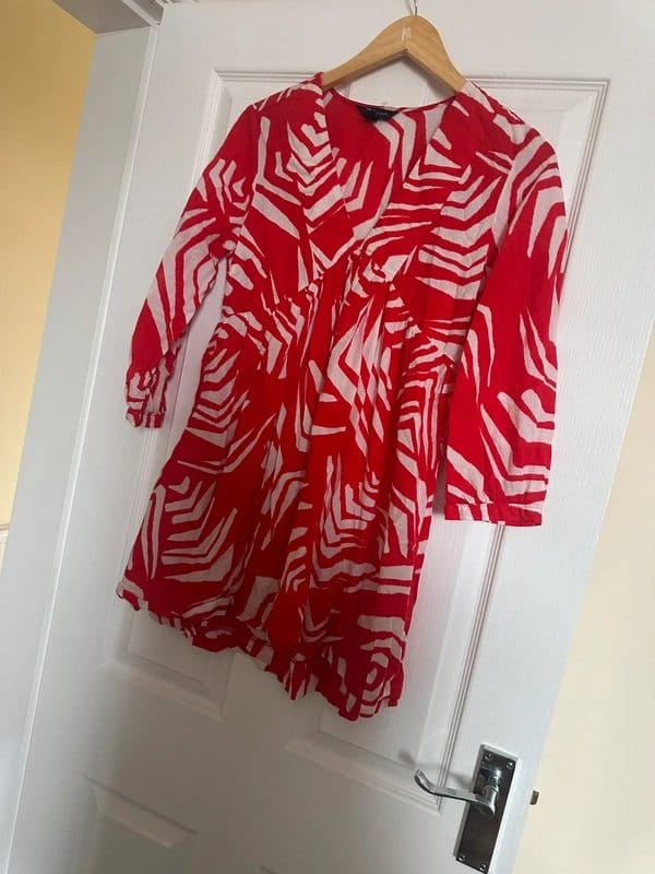 New Look Red White Zebra Print Mini Dress