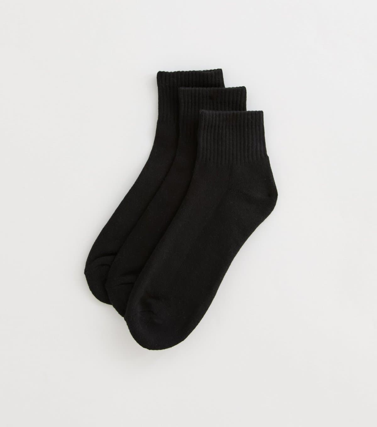 New Look Men's Mens Pack of 3 Black Ribbed Ankle Socks New Look