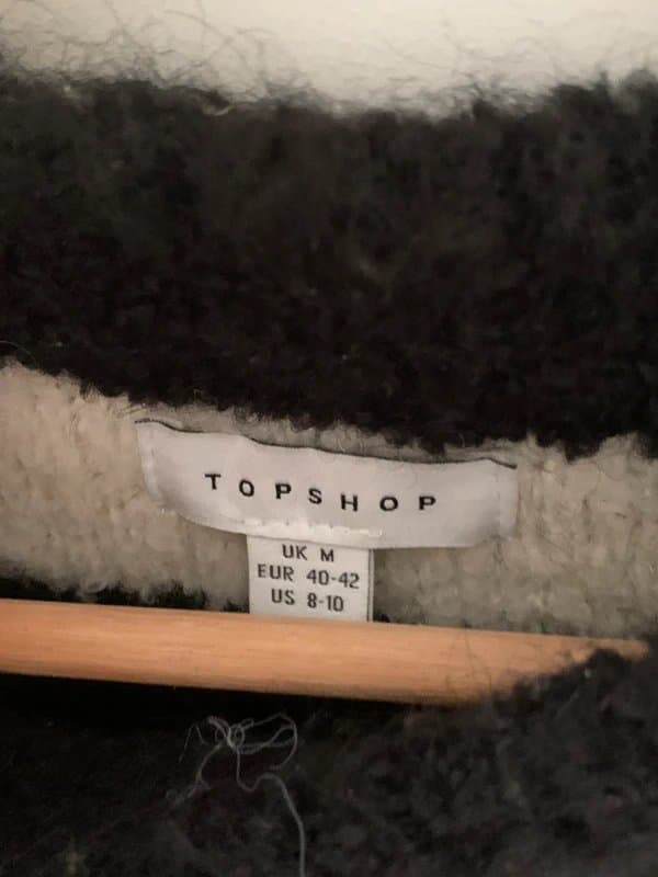 Topshop topshop oversized fluffy monochrome jumper