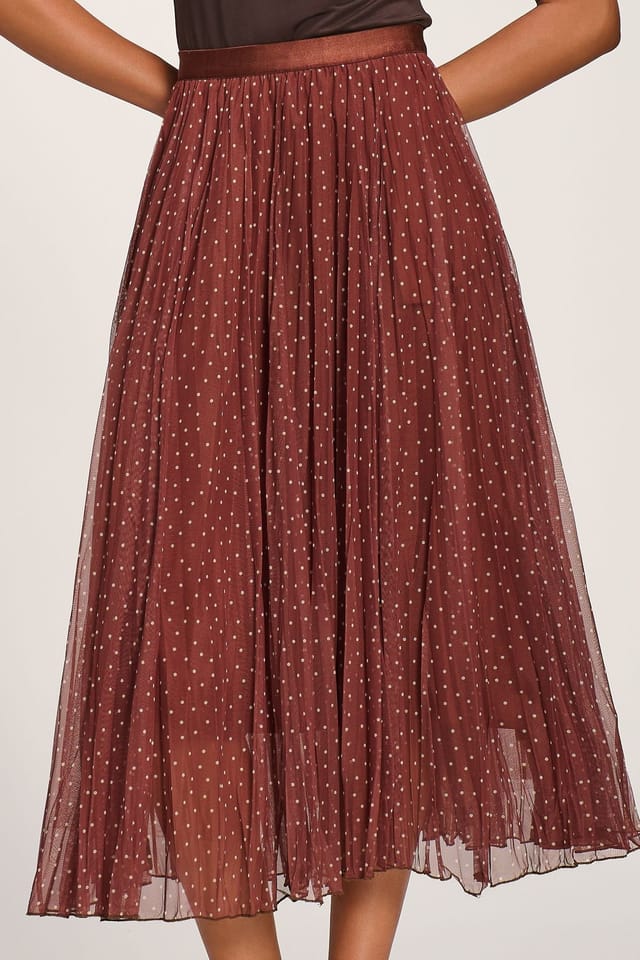 Jolie Moi Jolie Moi Women's Print Crinkle Mesh Midi Skirt - 3