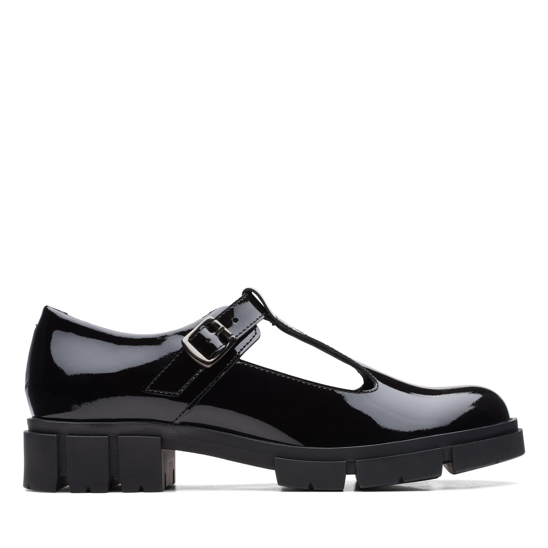 Clarks Clarks Women's Teala Bar Black Patent T Bar Shoes