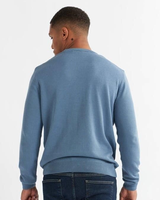 Alse Studio Alse Studio Men's Premium Quality 100% Cotton Crew Neck Long Sleeve Jumper in Blue - 3