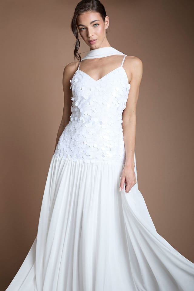 Coast Coast Women's Muse Sequin & Mesh Maxi Wedding Dress in Ivory - 2