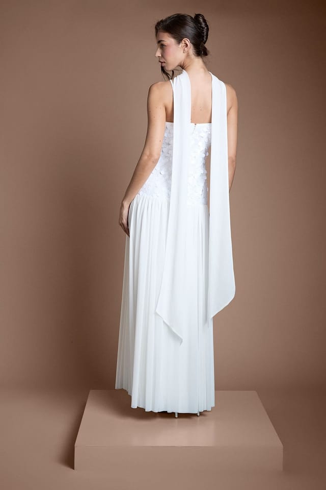 Coast Coast Women's Muse Sequin & Mesh Maxi Wedding Dress in Ivory - 3