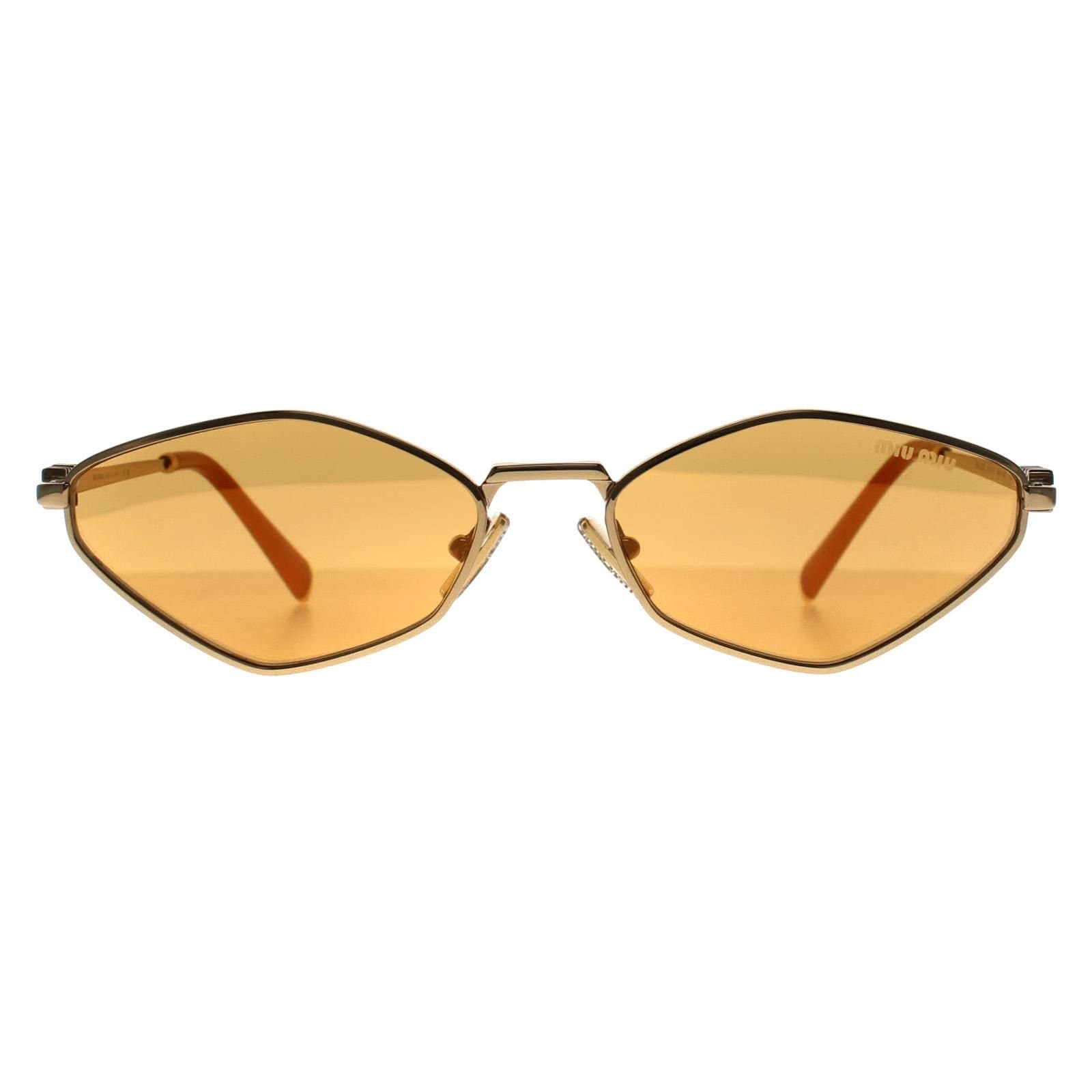 Miu Miu Miu Miu Gold Light Orange Silver Mirror Sunglasses