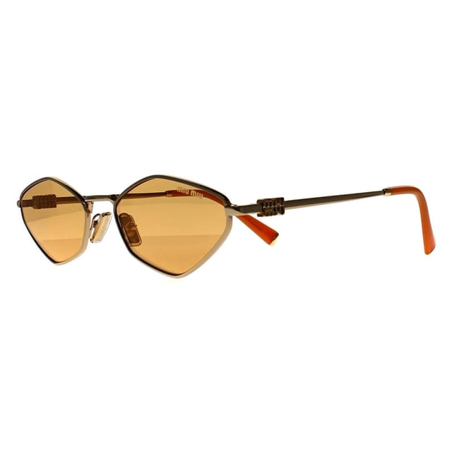 Miu Miu Miu Miu Women's Oval Gold Light Orange Silver Mirror MU 56ZS - 2