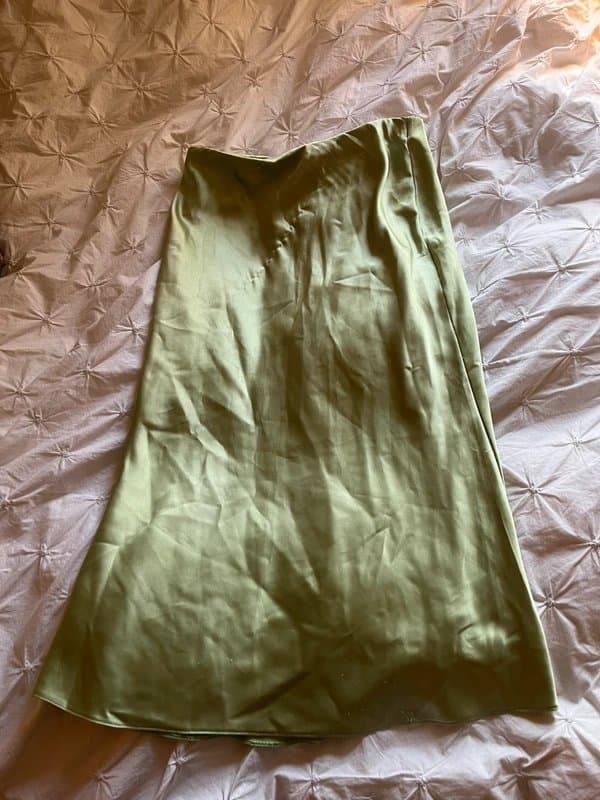ASOS Green satin skirt