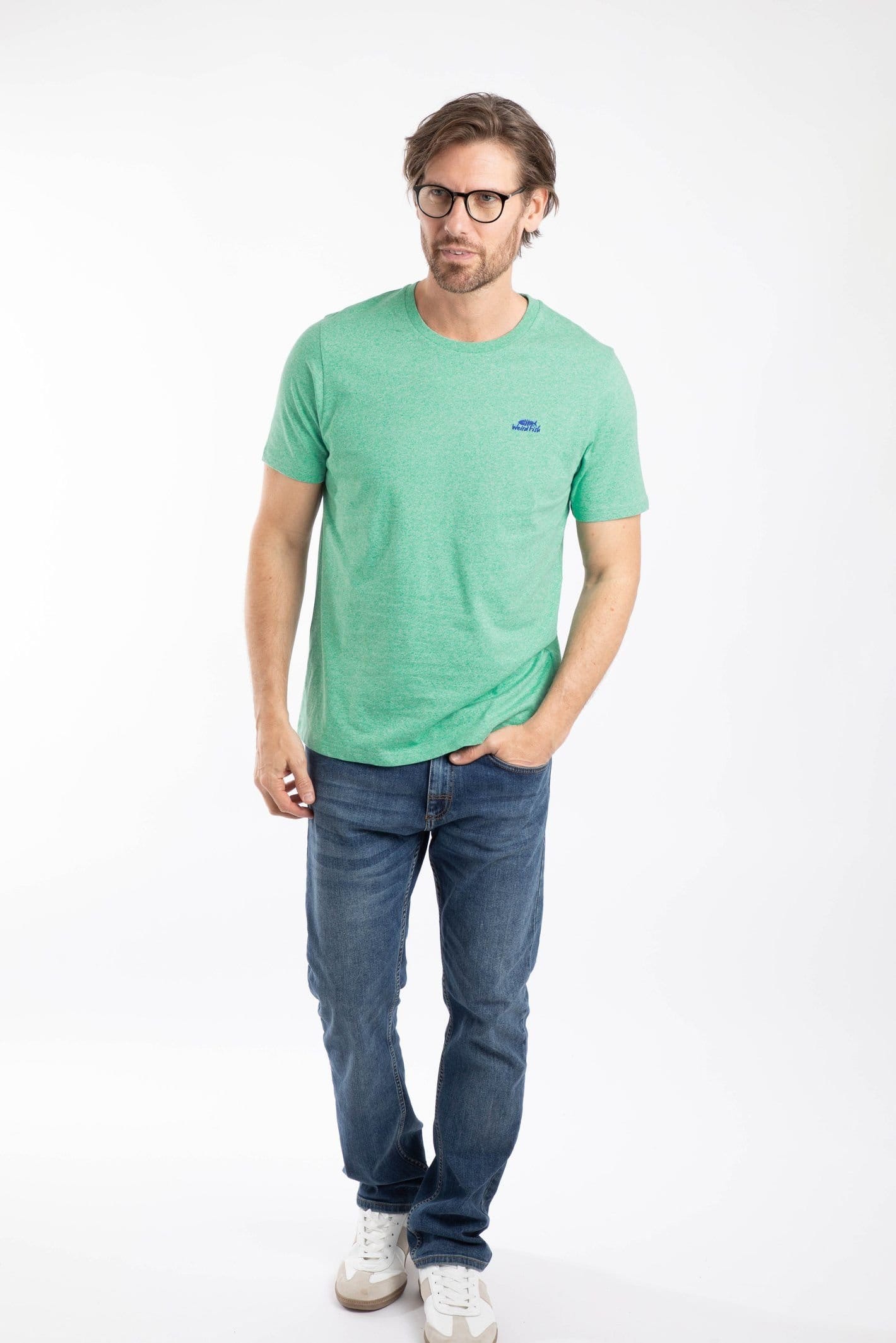 Weird Fish Weird Fish Men's Fished Branded T-Shirt in Aqua - 4