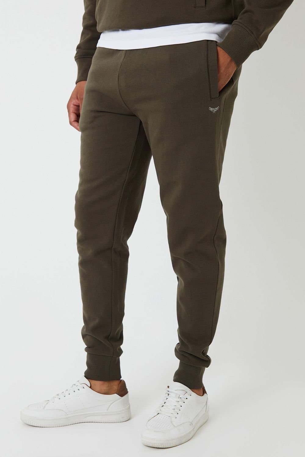 Threadbare Threadbare Men's Cotton Blend Regular Fit Joggers in Khaki