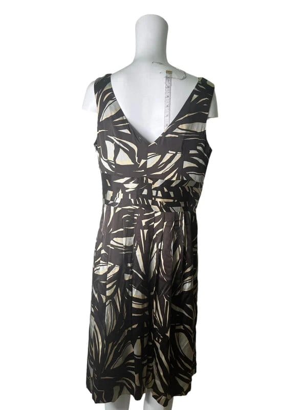 Marks & Spencer M&S Silk Fit & Flare Dress Size Medium 14 Mocha Mix Women's NEW EU42 RRP £69 - 1