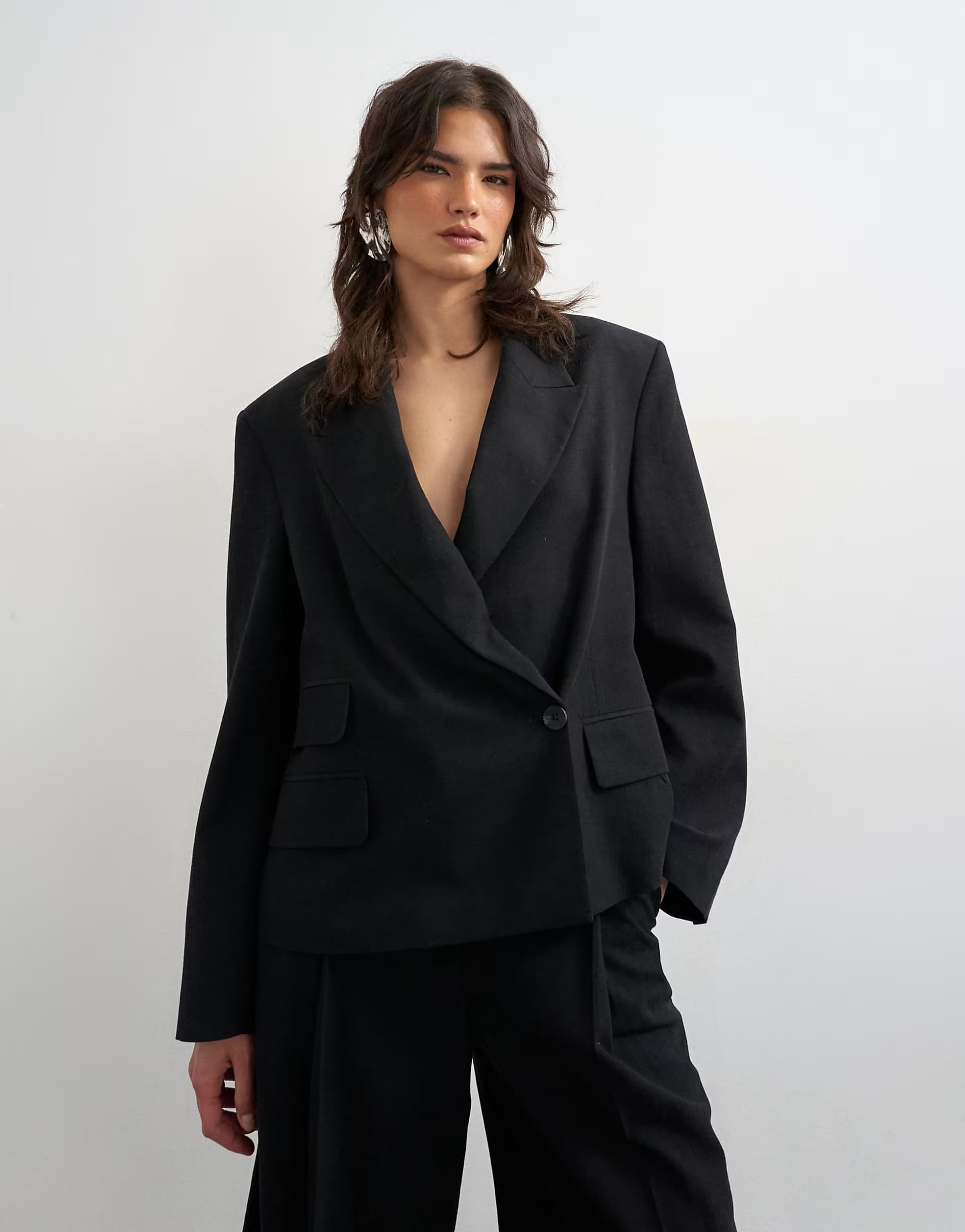 ASOS Topshop multipocket blazer in black