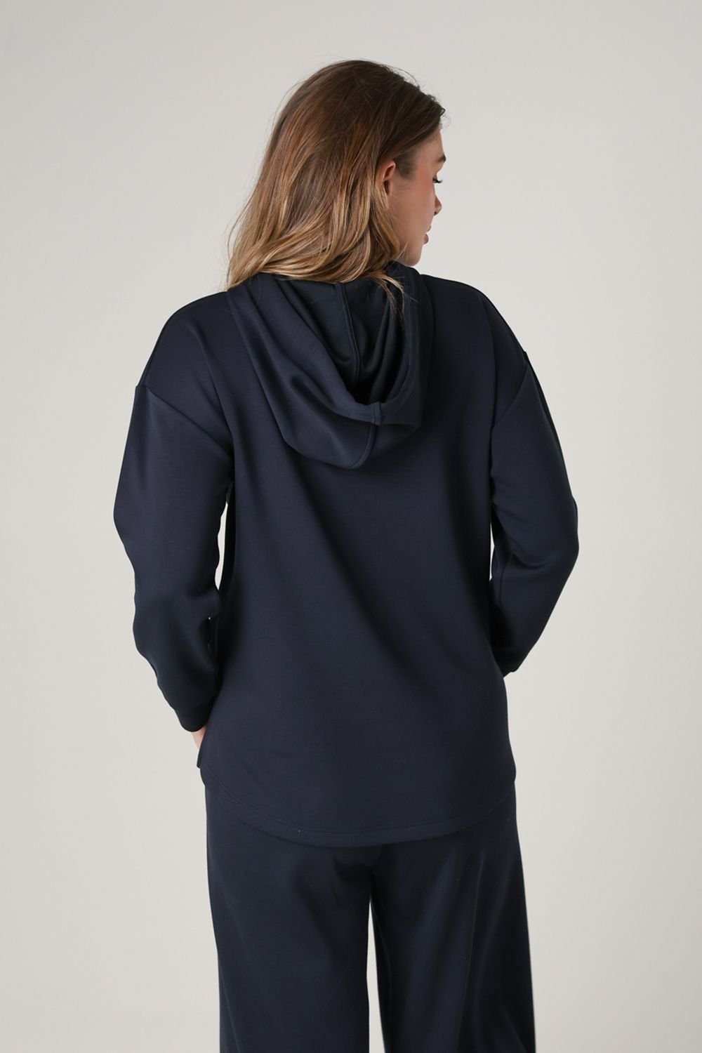 French Connection French Connection Women's Luxe Oversized Drawcord Hoody in Navy - 2