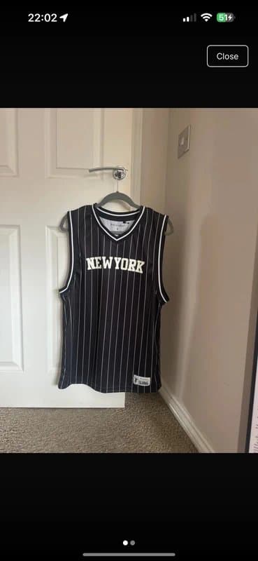 Primark Stripe football oversized jersey vest New York